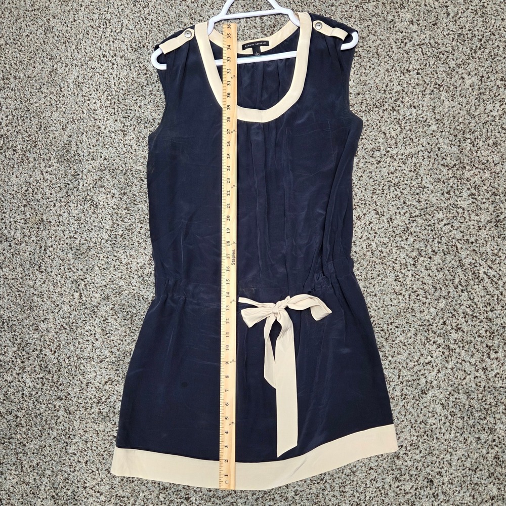 Banana Republic Navy Blue Dress Sleeveless Tie Waist Casual L - Picture 6 of 7